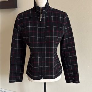 Women's Black and Red Plaid Jacket